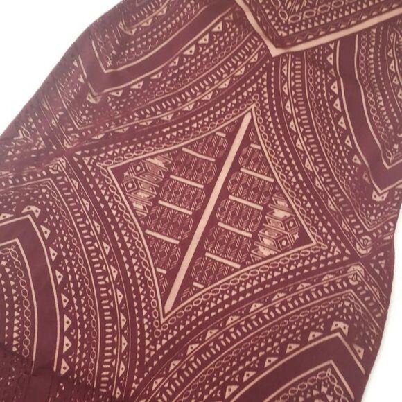 Massimo Paisley Print Bodycon lace maroon red sleeveless Dress size S - Picture 7 of 7